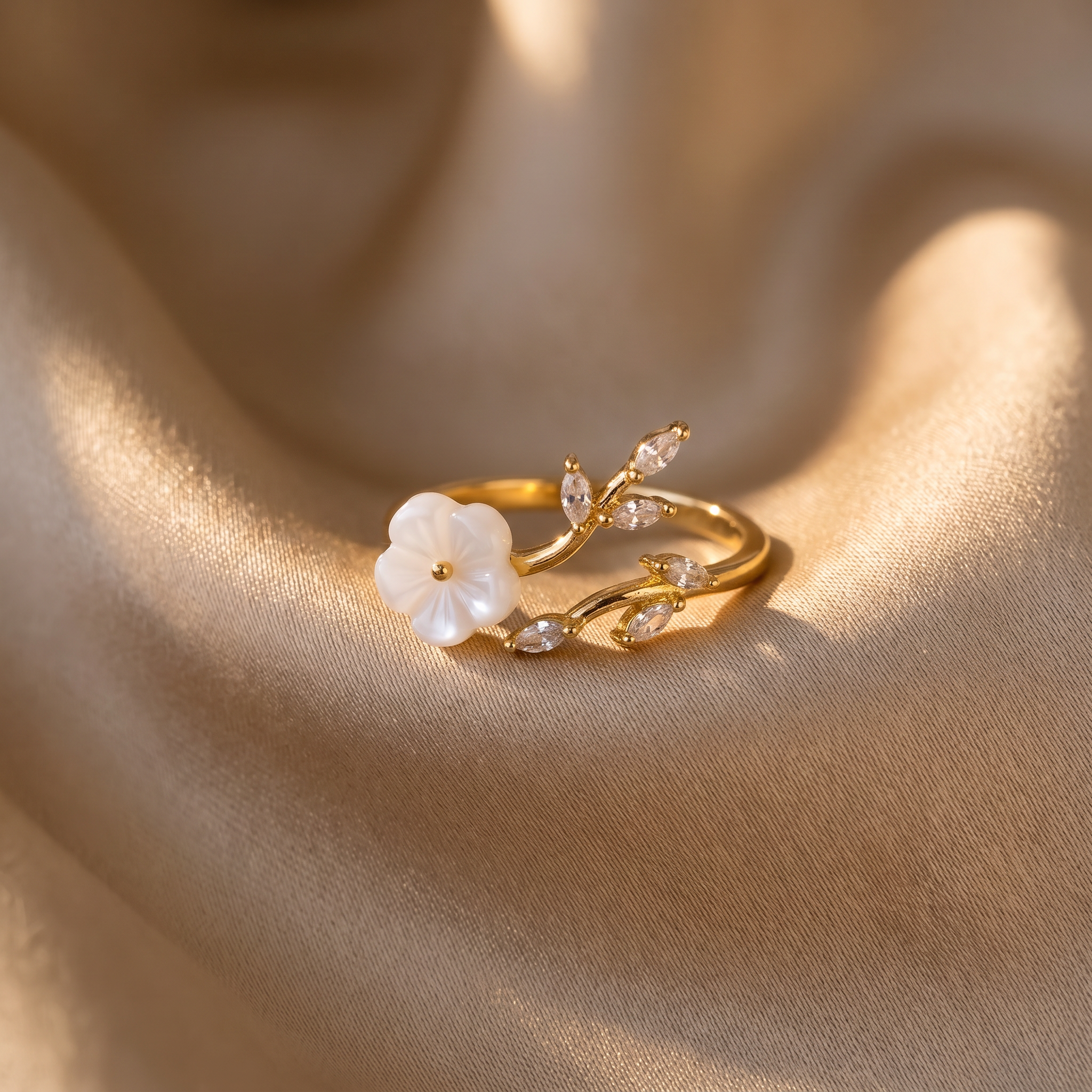 Nadia Gold Floral Ring