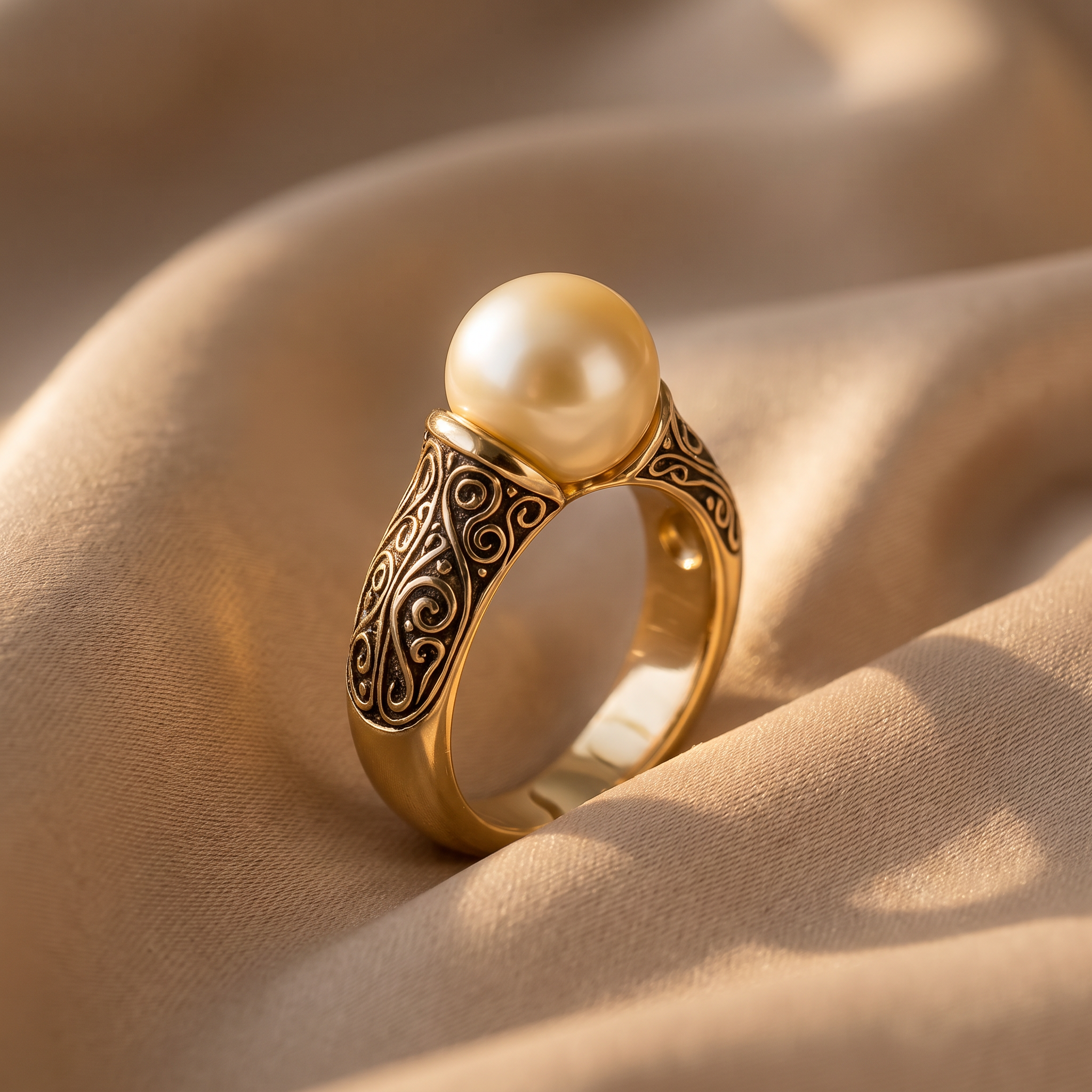 Sabine Gold Pearl Ring
