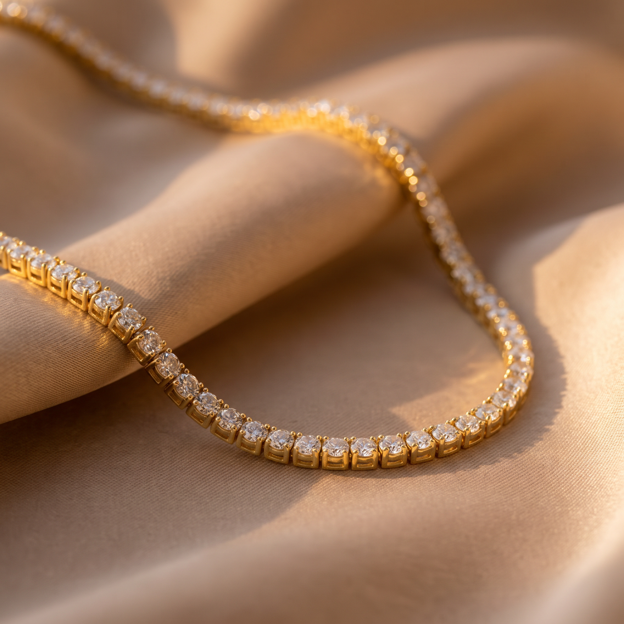 Thea Gold Tennis Necklace