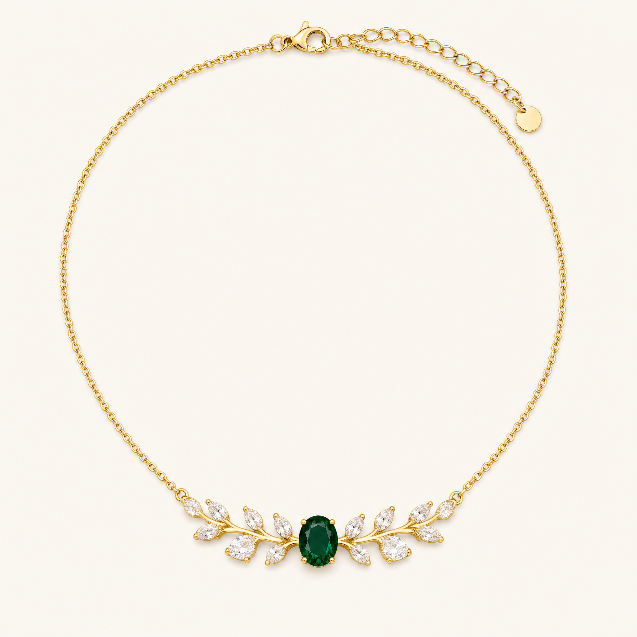 Verena Gold Emerald Necklace