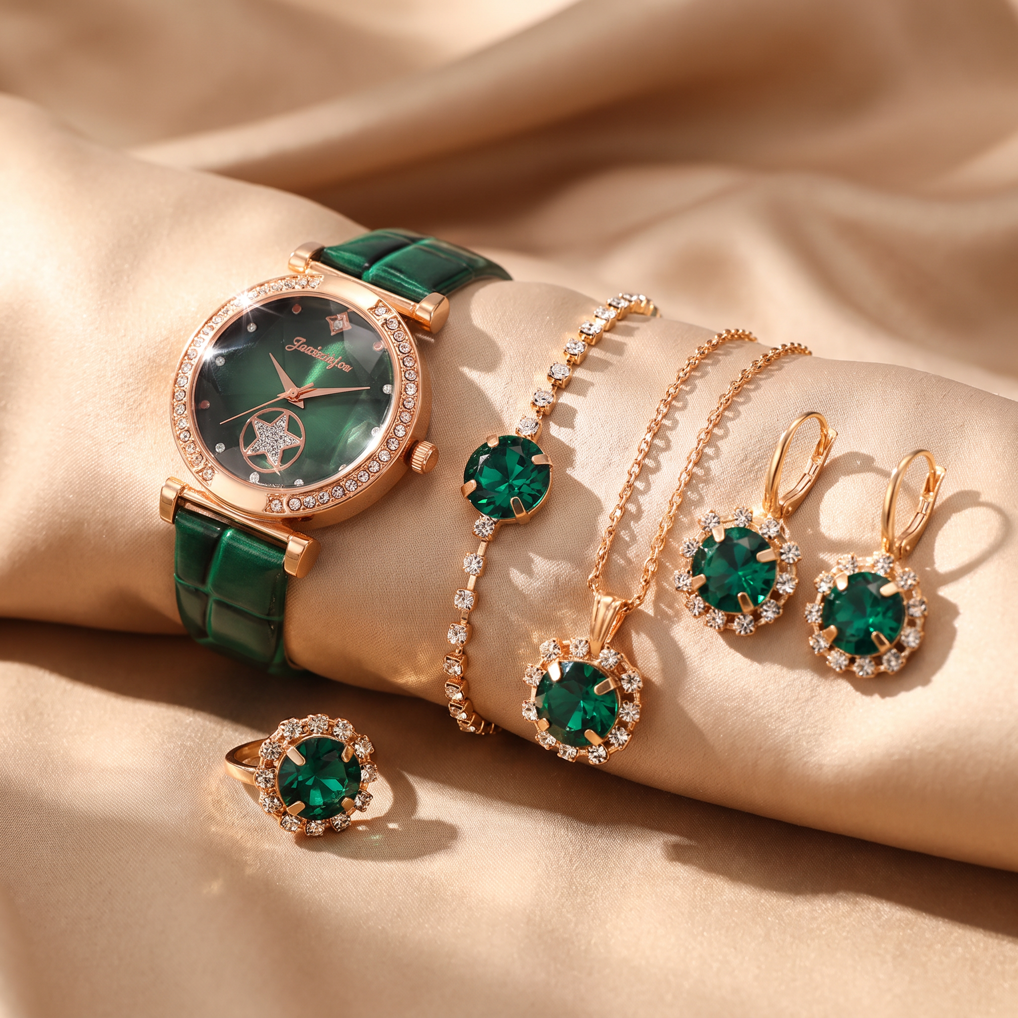 Verdantra Gold Emerald Set