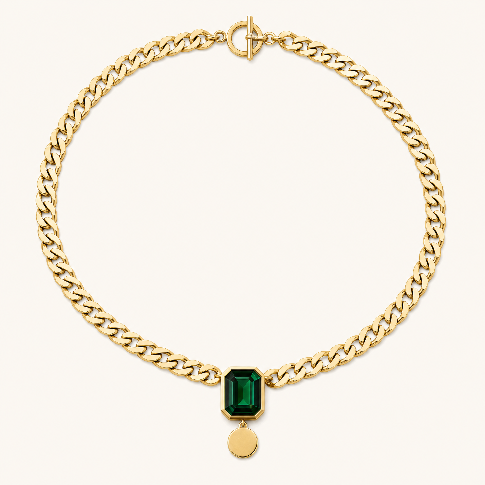 Vivienne Gold Emerald Necklace