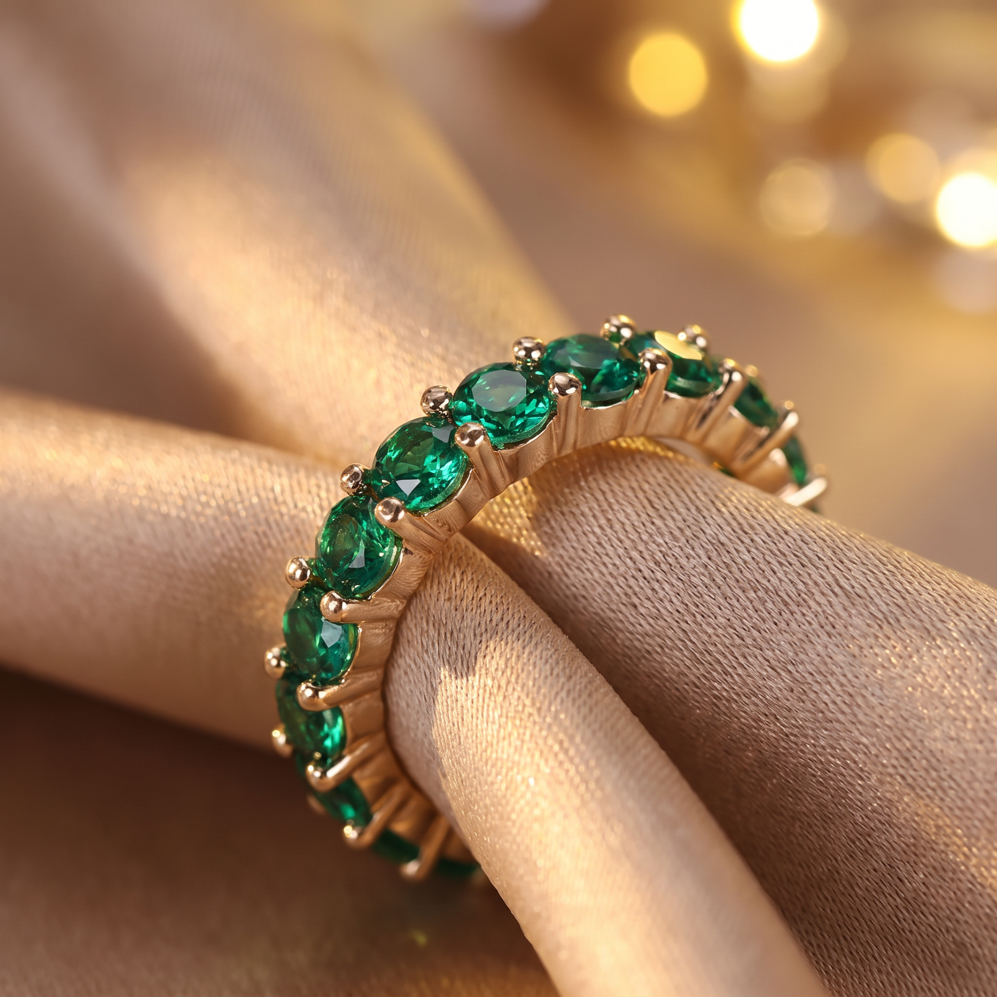 Xandra Gold Emerald Ring