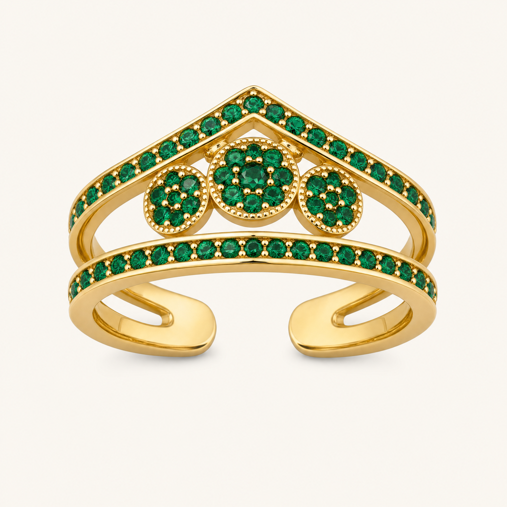 Zinnia Gold Emerald Ring