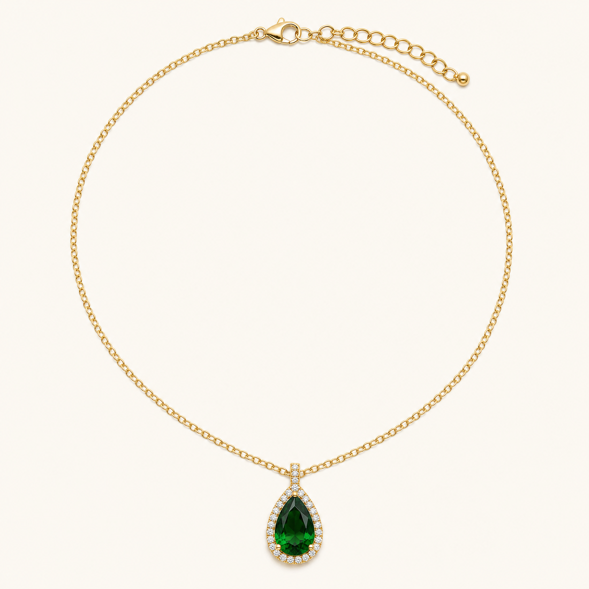 Elin Gold Emerald Necklace