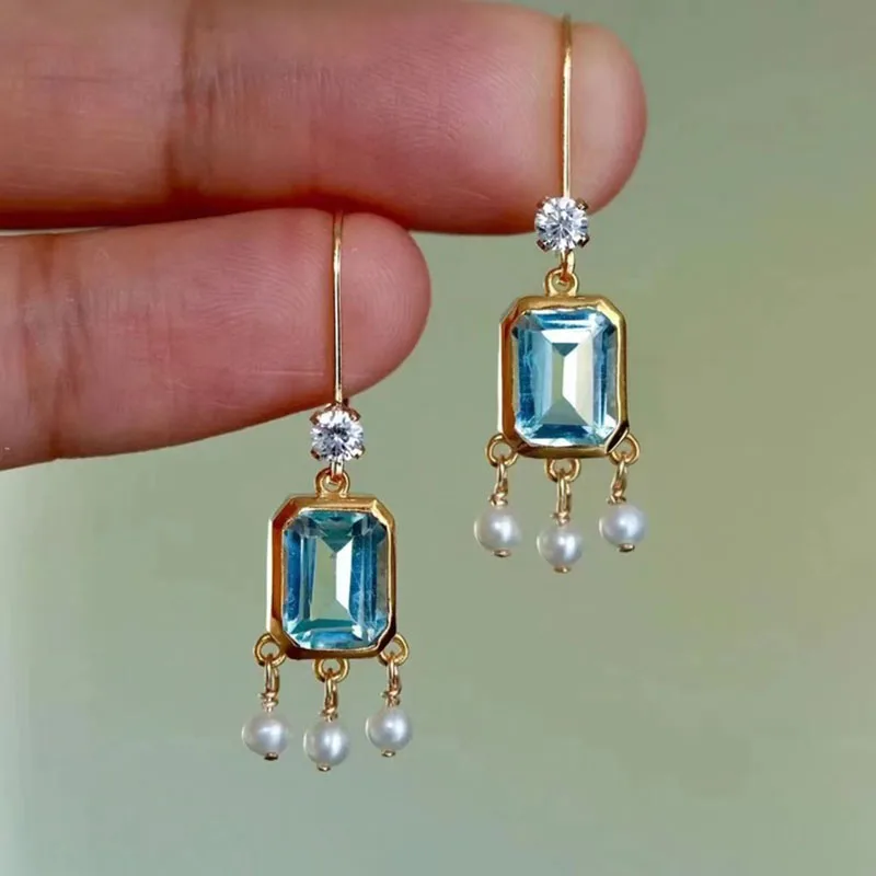 Veronica Gold Sapphire Earrings