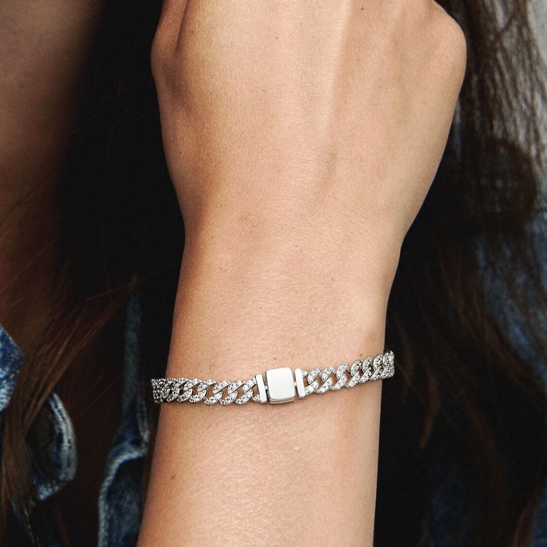 Marina White Gold Cuban Bracelet