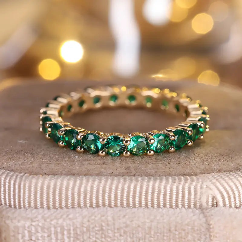 Xandra Gold Emerald Ring
