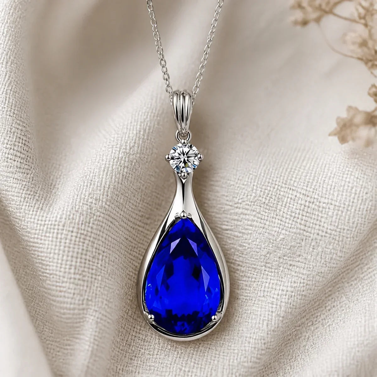 Ludmilla White Gold Sapphire Necklace