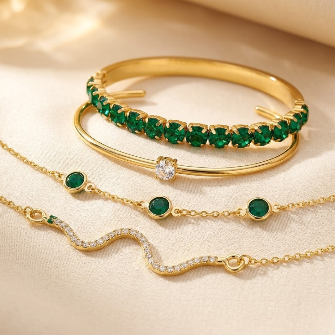 Juliette Gold Emerald Set
