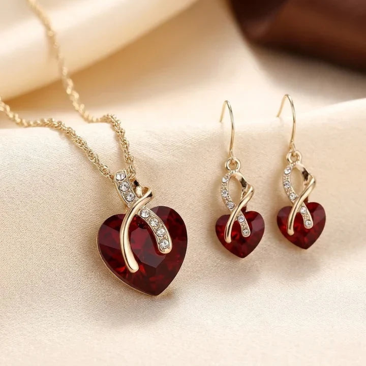 Genevieve Gold Ruby Set
