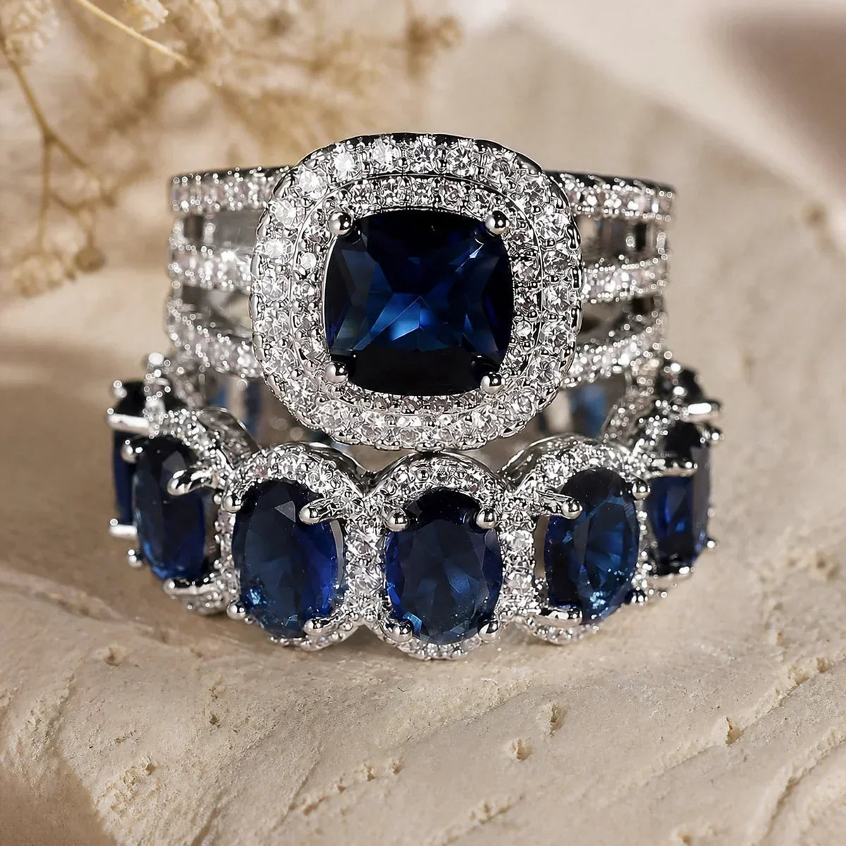 Zaira White Gold Sapphire Set
