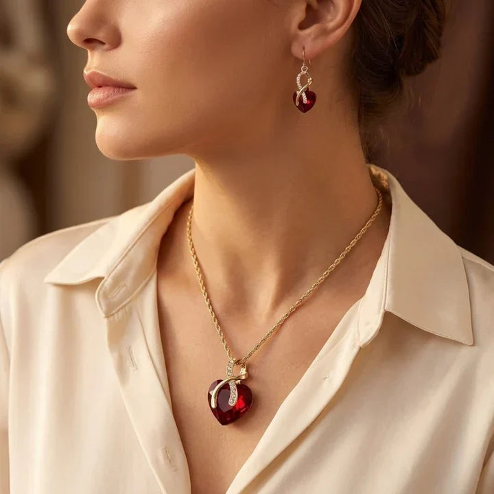 Genevieve Gold Ruby Set