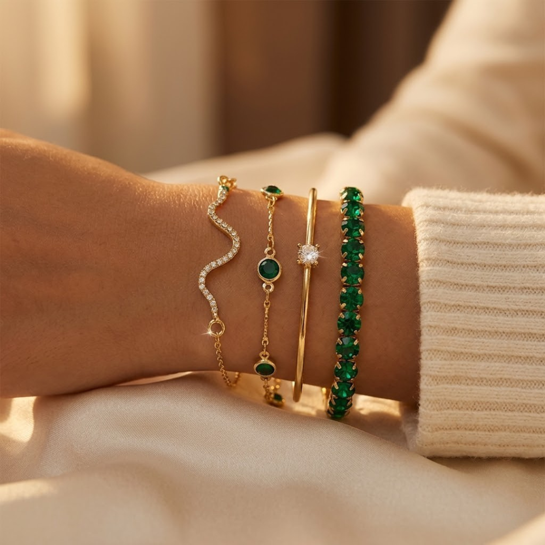 Juliette Gold Emerald Set
