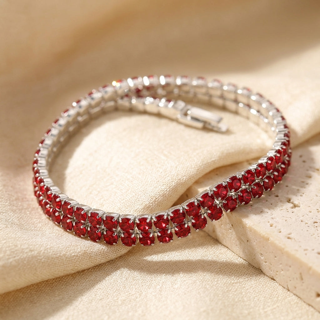 Alba White Gold Ruby Tennis