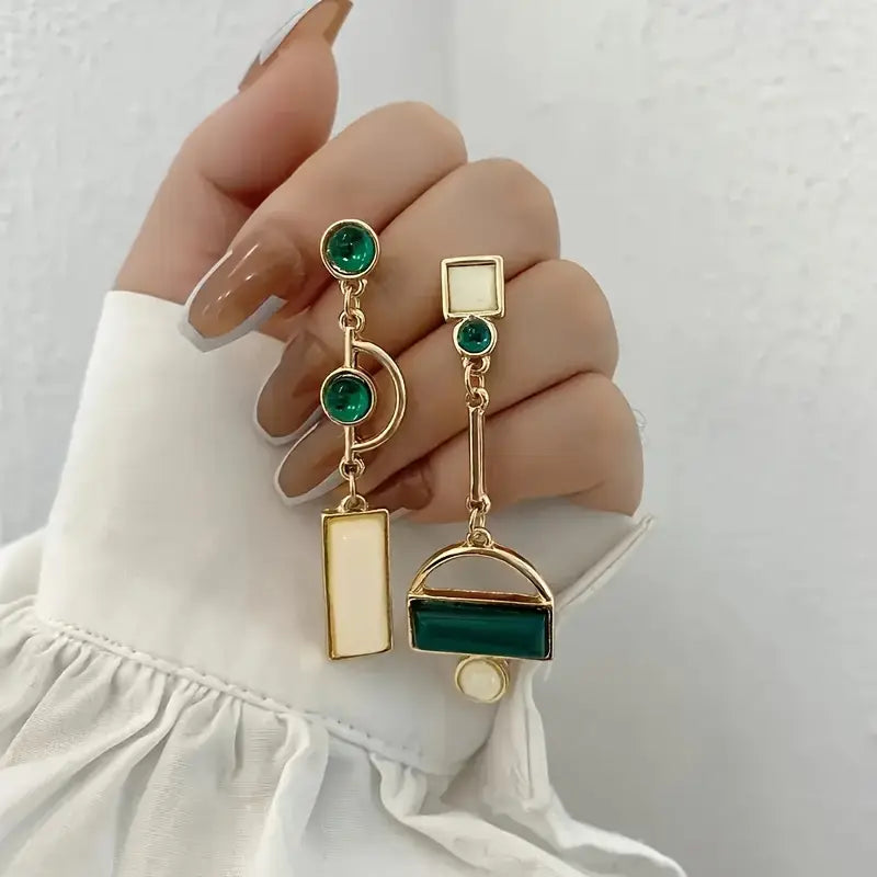 Selene Gold Emerald Earrings