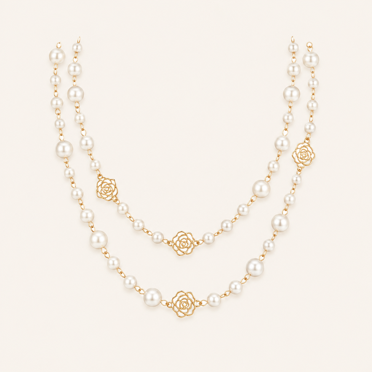 Rosalie Gold Pearl Necklace