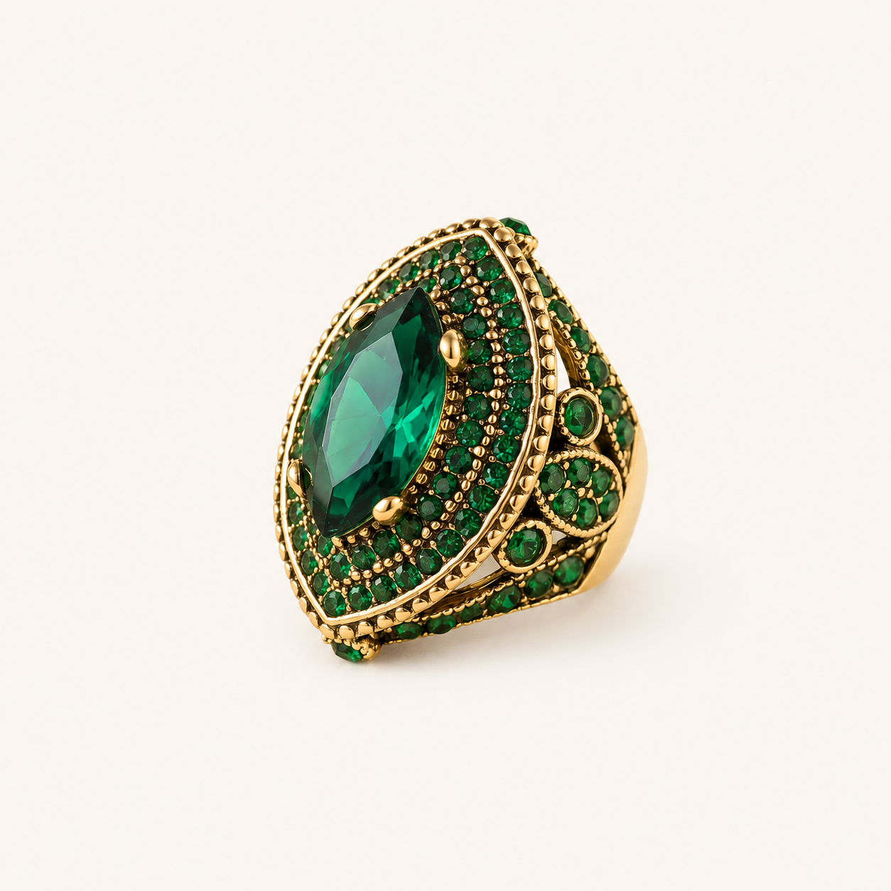 Iris Gold Emerald Ring