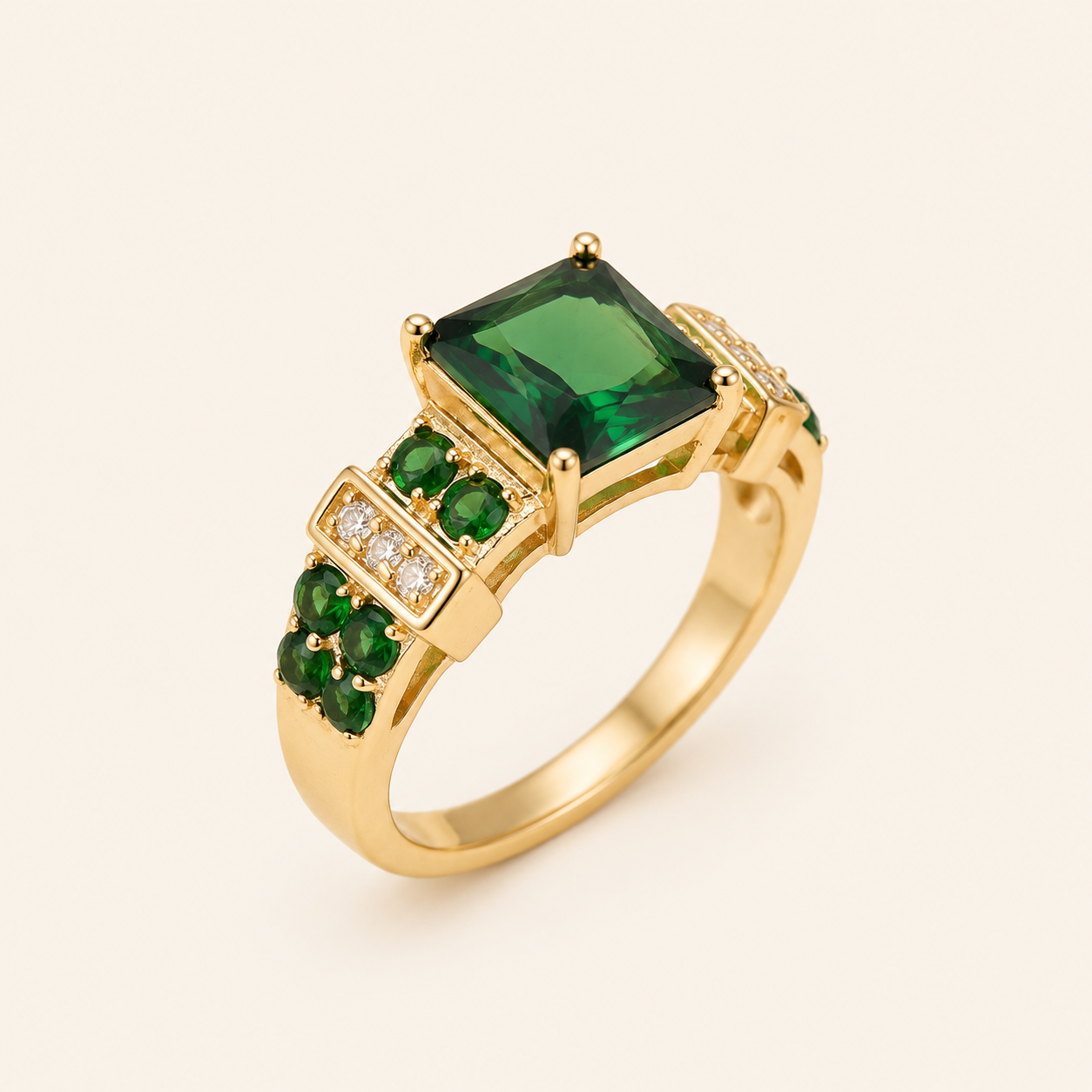 Gemma Gold Emerald Ring