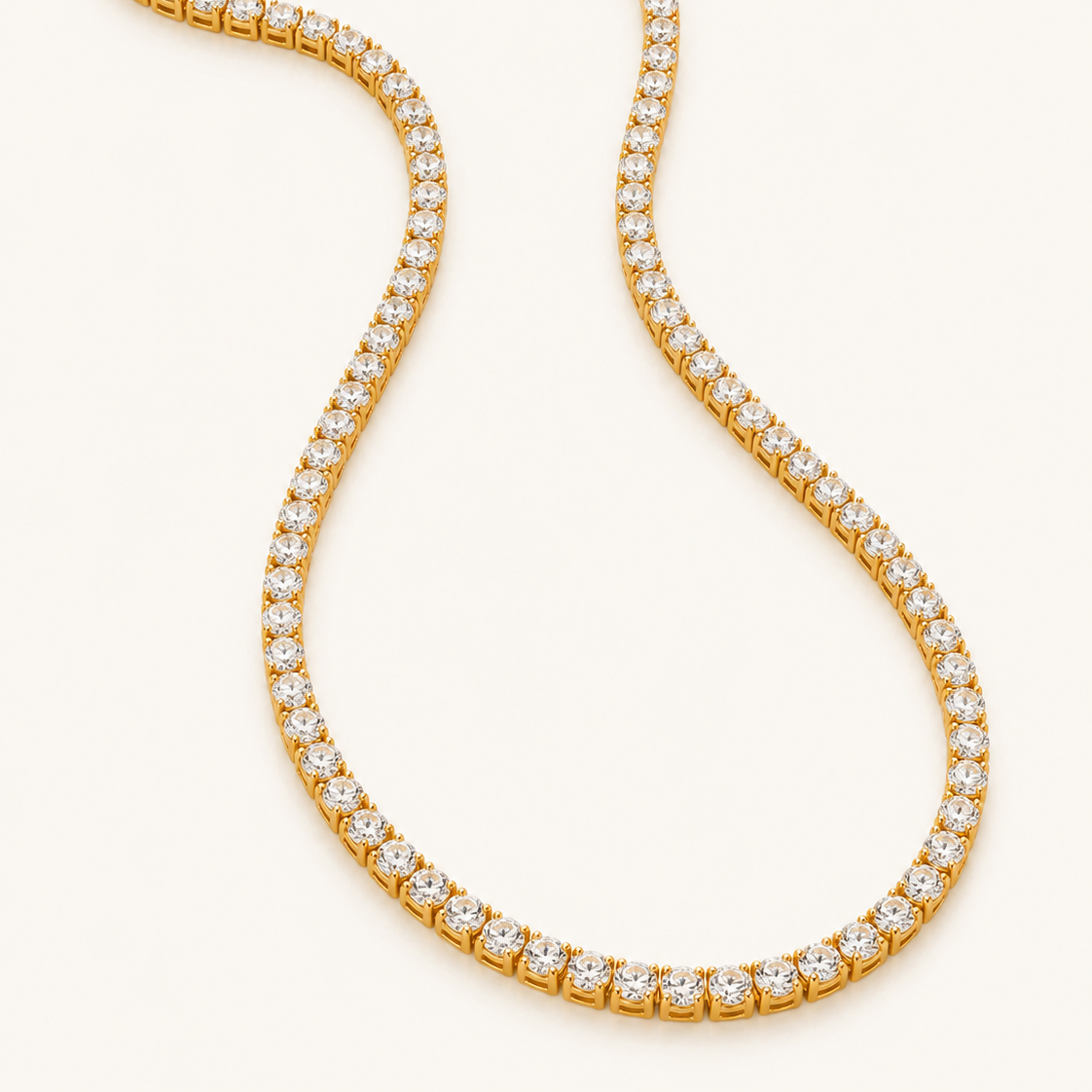 Thea Gold Tennis Necklace