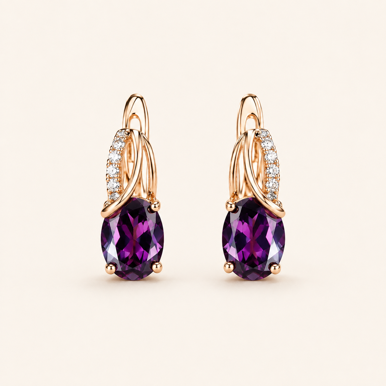 Petra Gold Amethyst Earrings