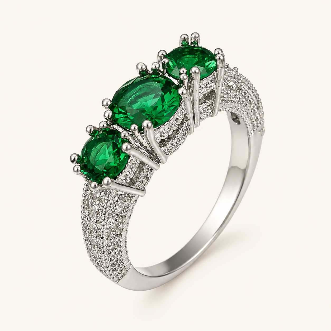 Jocelyn White Gold Emerald Ring