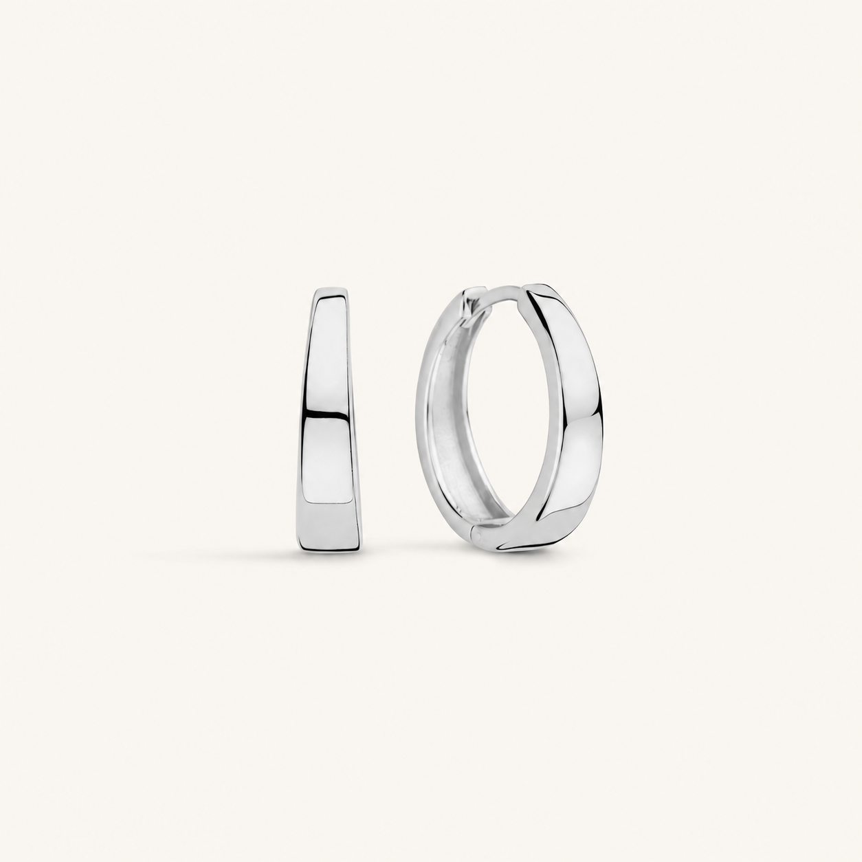 Gia White Gold Hoop Earrings