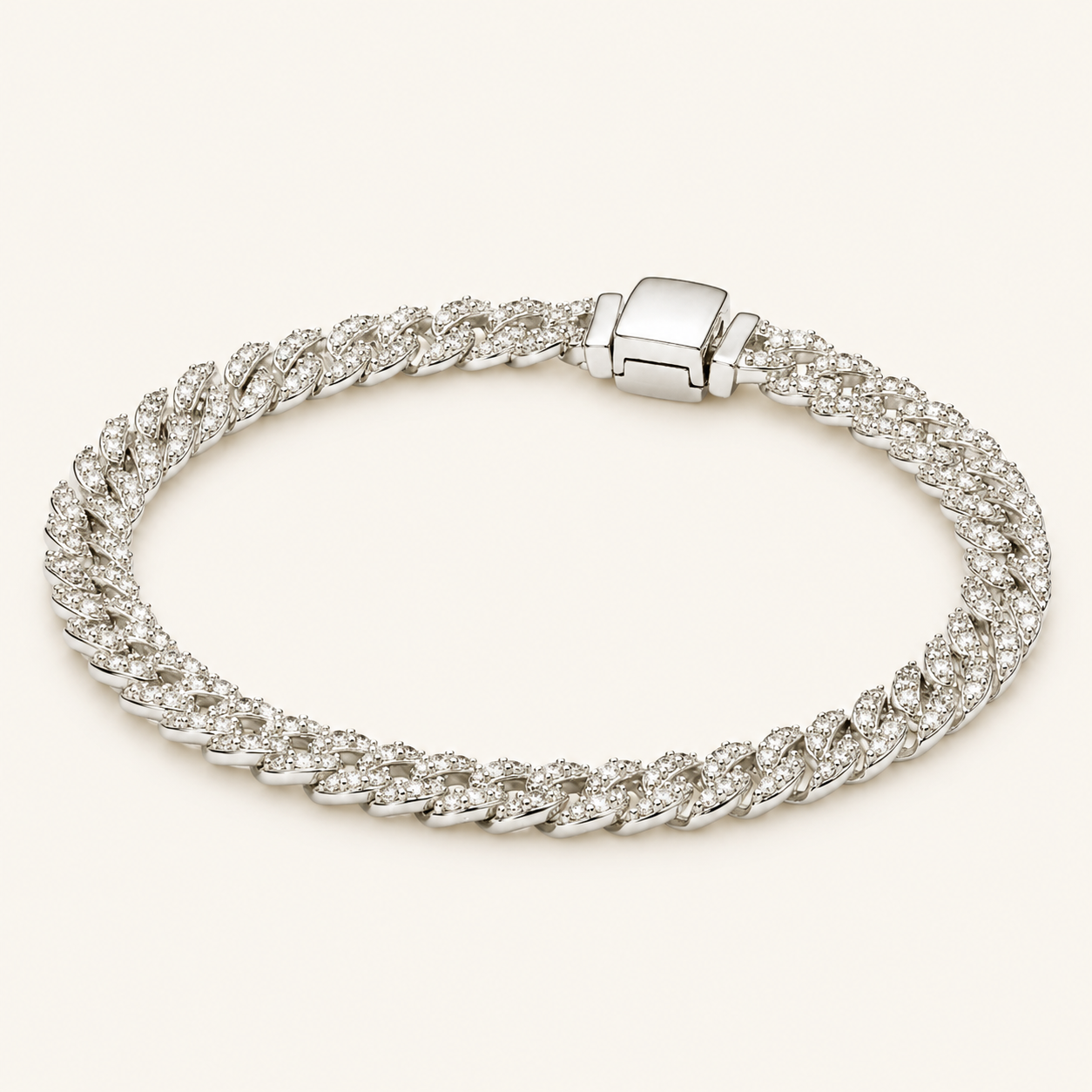 Marina White Gold Cuban Bracelet
