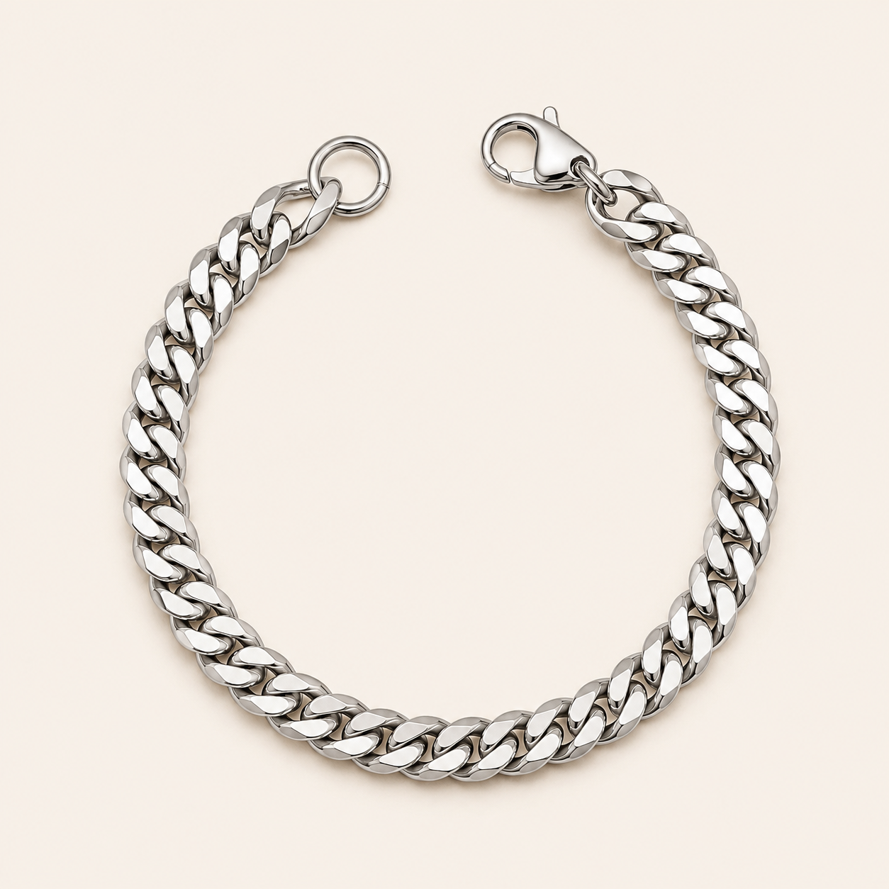 Margaux White Gold Cuban Bracelet