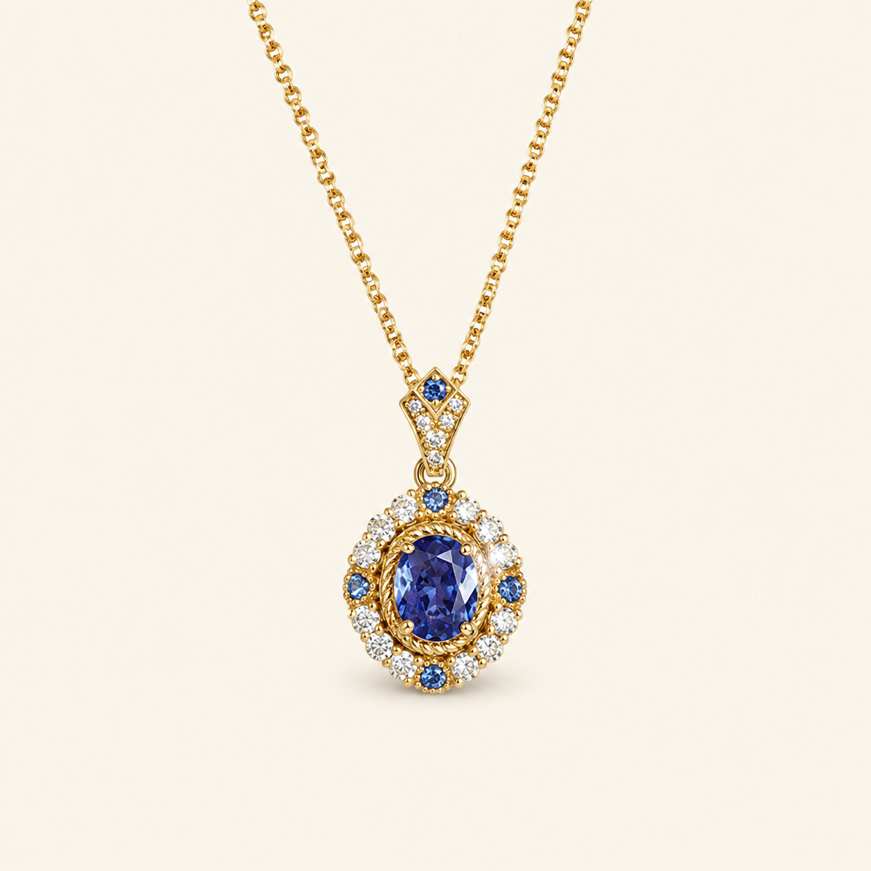 Celeste Gold Sapphire Pendant Necklace