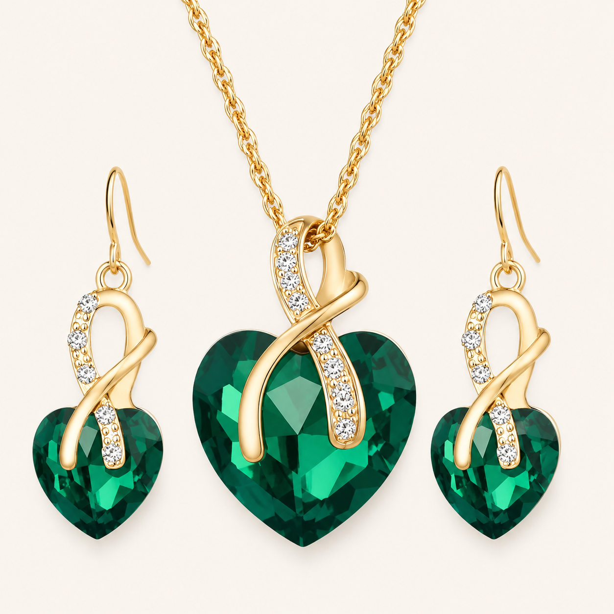 Selena Gold Emerald Set