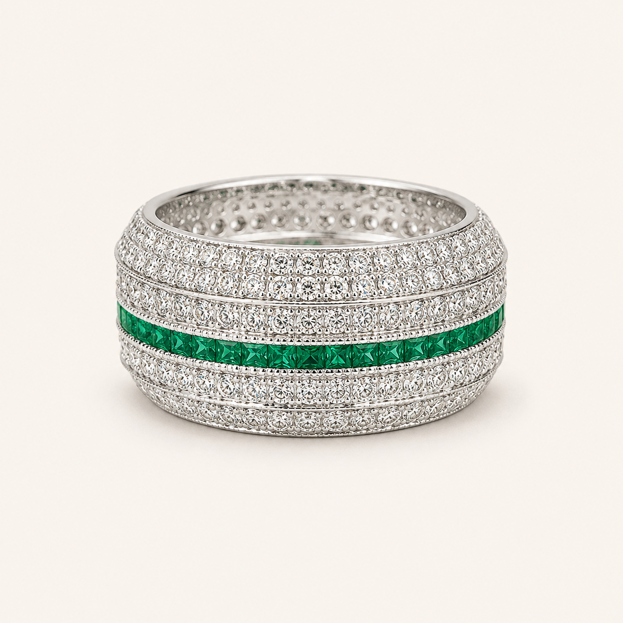 Celina White Gold Emerald Ring