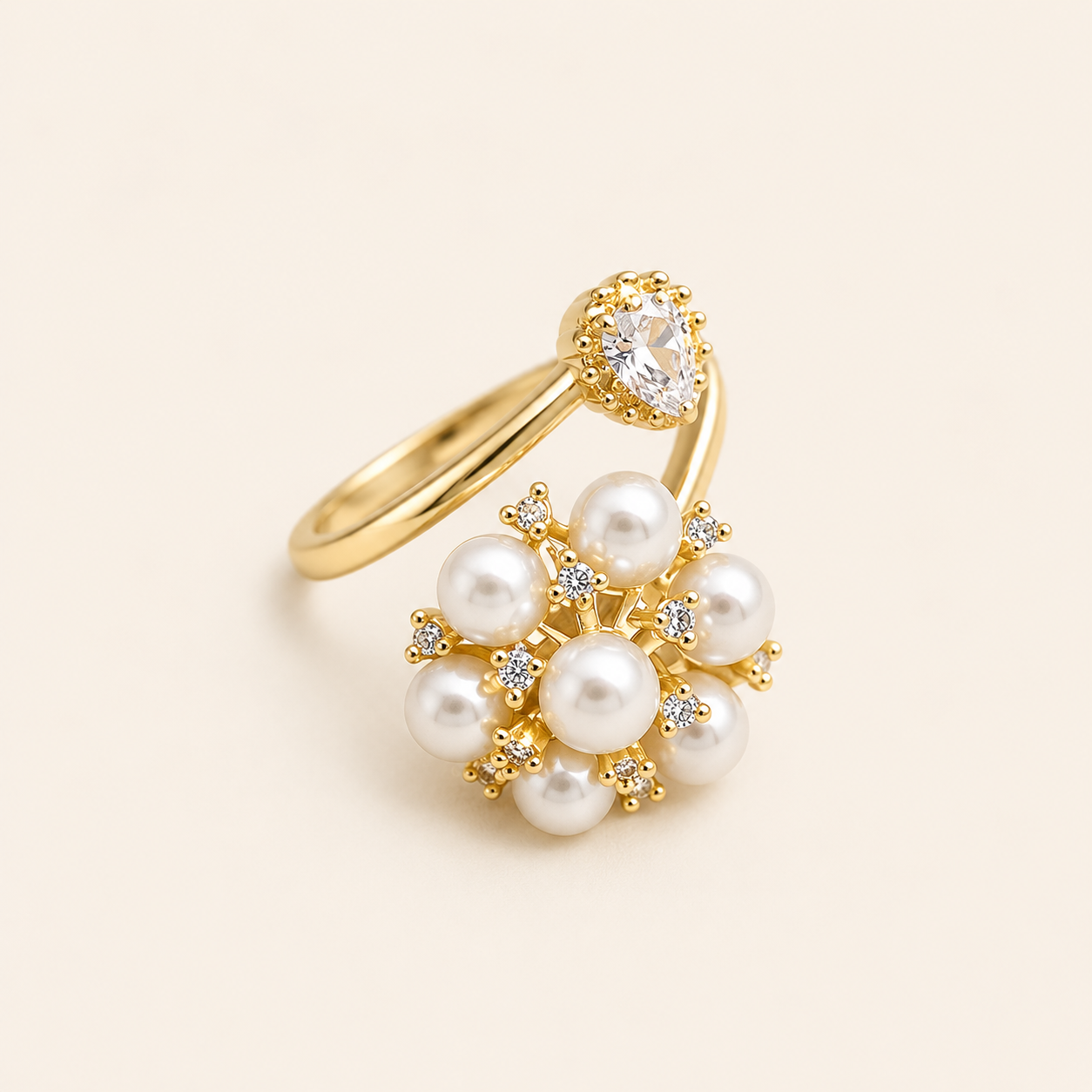Jacinta Gold Pearl Ring