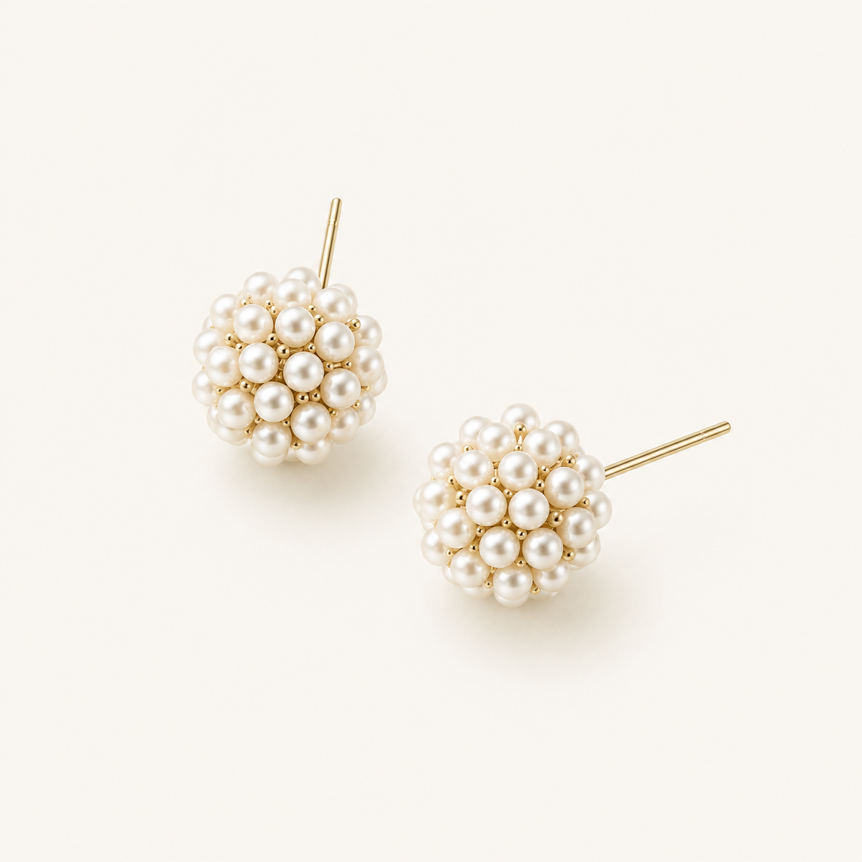 Hyacinth Gold Pearl Earrings