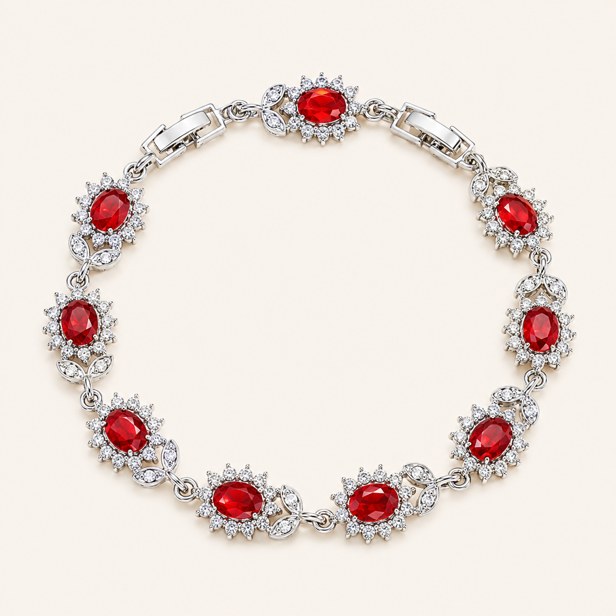 Iridessa White Gold Ruby Bracelet