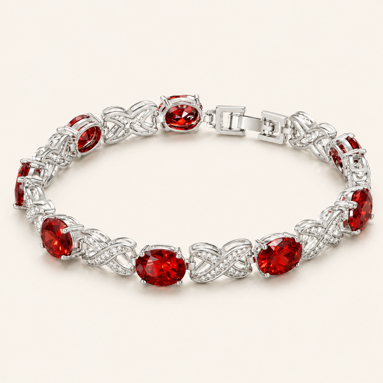 Alendra White Gold Ruby Bracelet