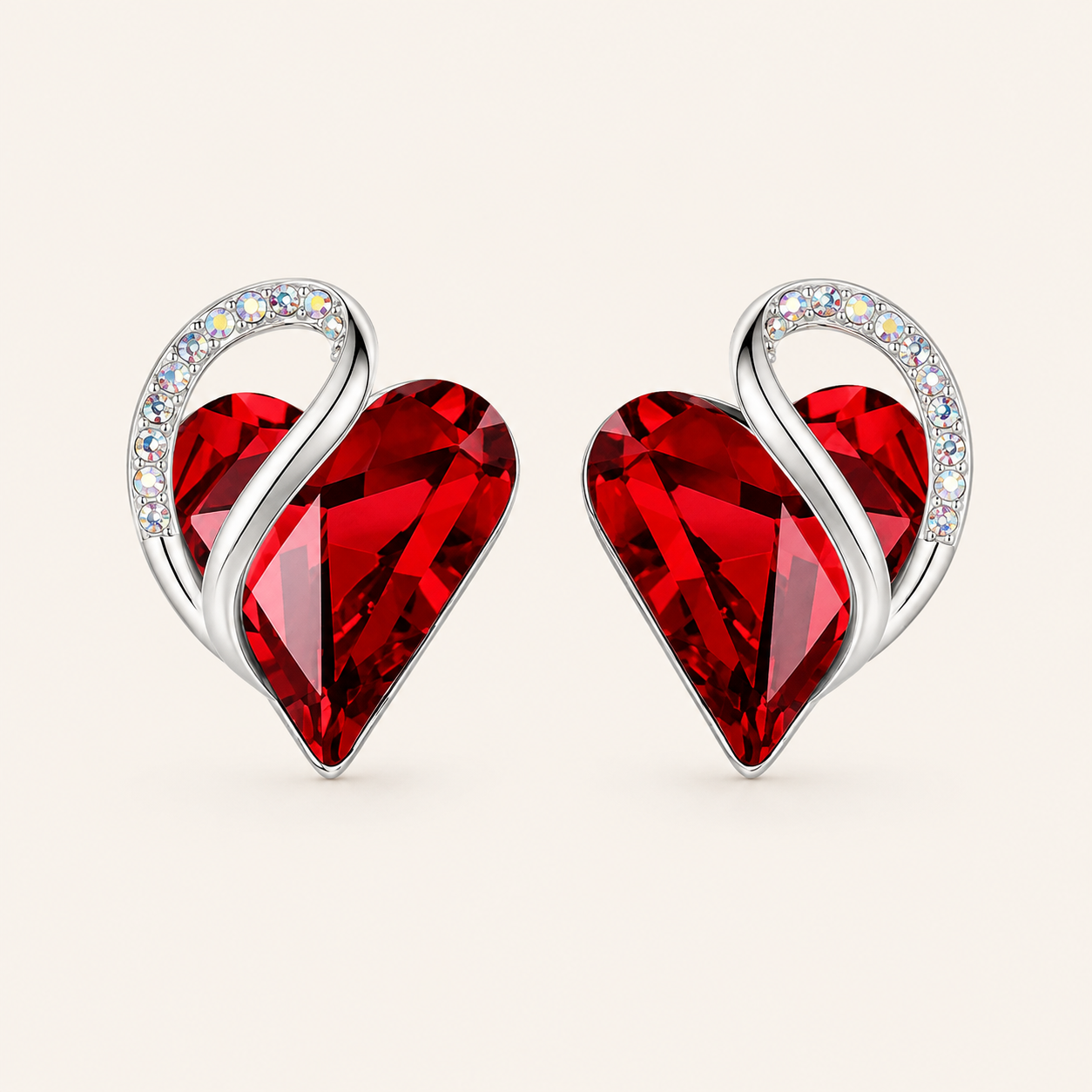 Elodie White Gold Ruby Earrings