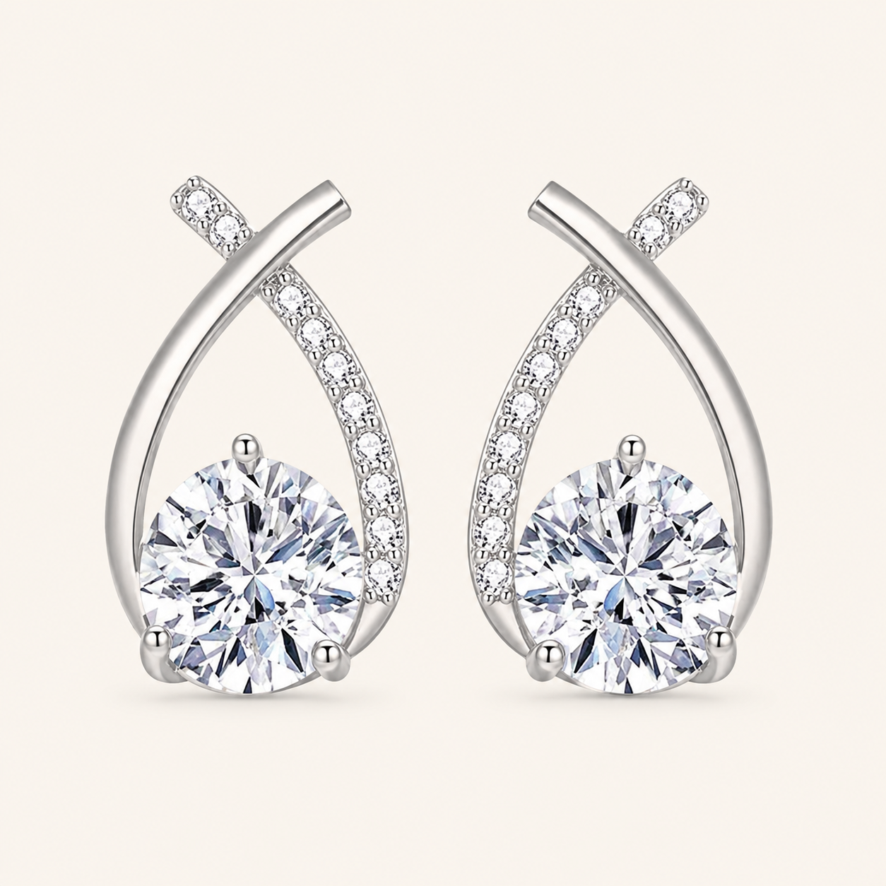 Arielle White Gold Earrings