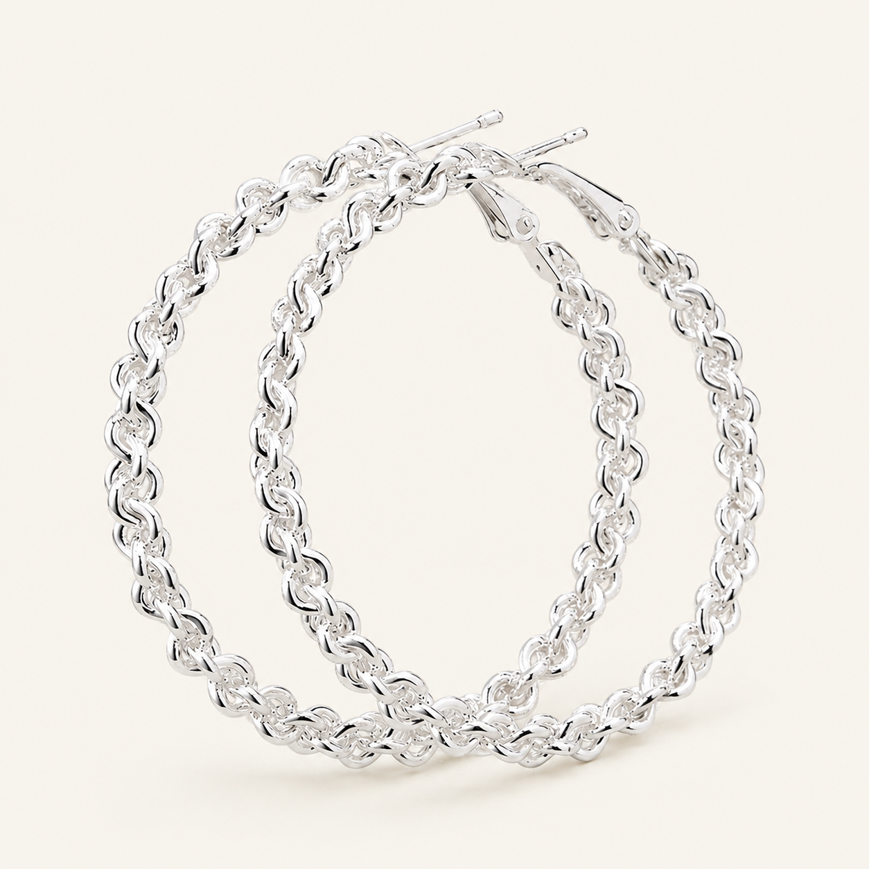 Clemence White Gold Chain Earrings