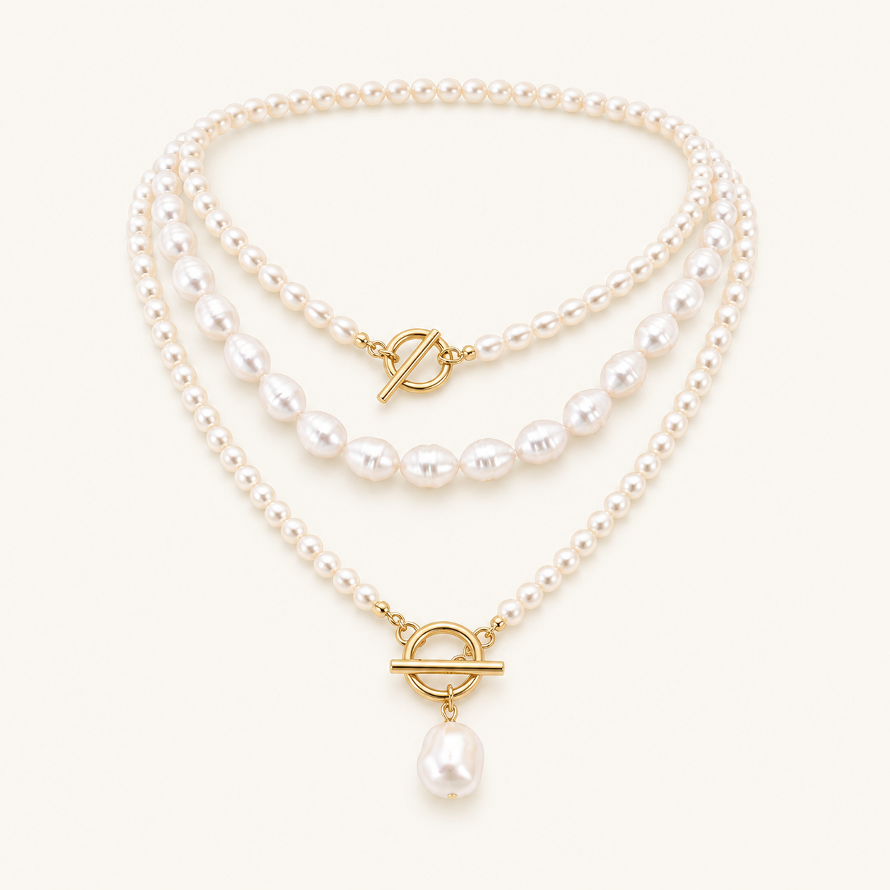 Fabienne Gold Pearl Necklace