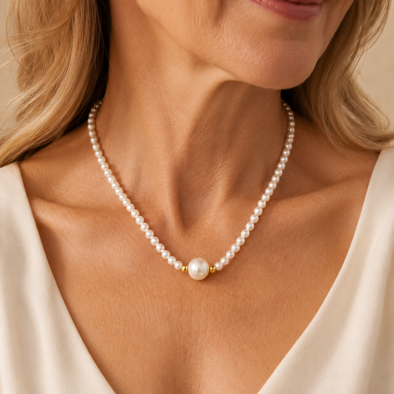 Johanna Gold Pearl Necklace