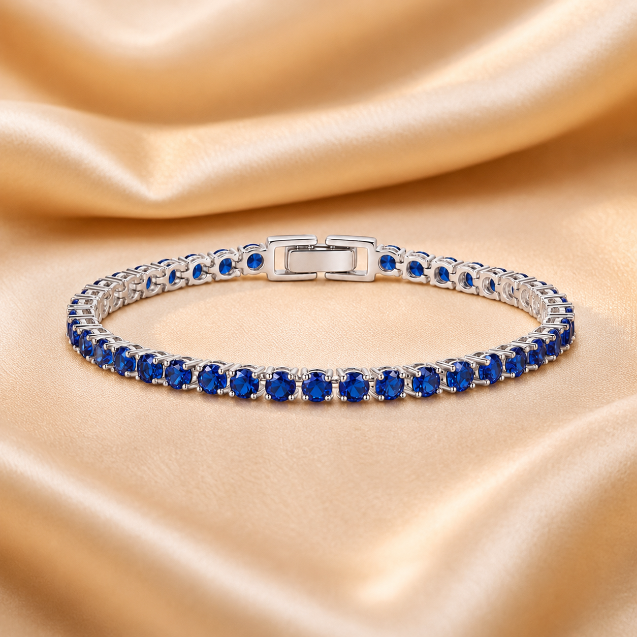 Jade White Gold Sapphire Bracelet