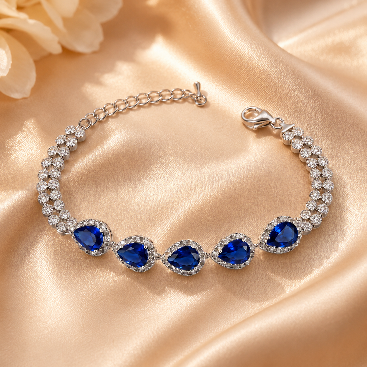 Seren White Gold Sapphire Bracelet