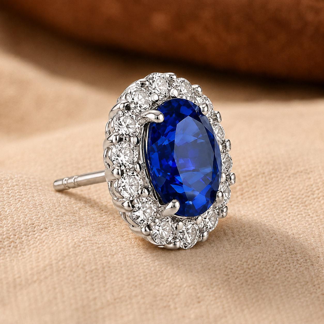 Lisette White Gold Sapphire Earrings