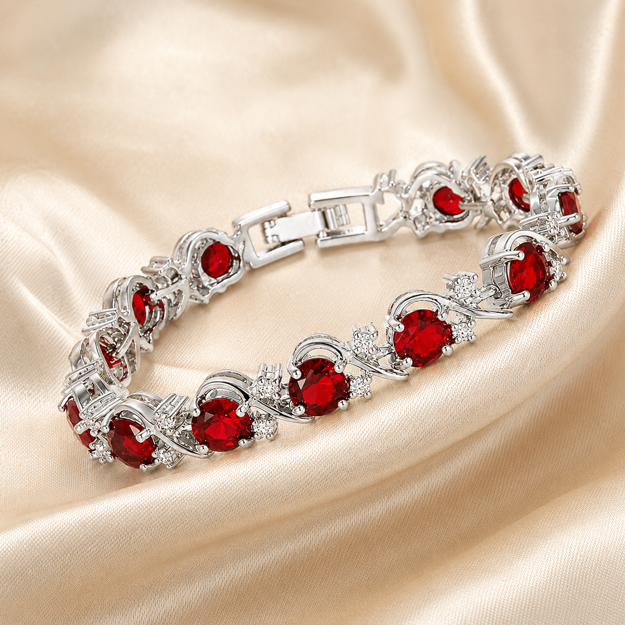 Eloise White Gold Ruby Bracelet