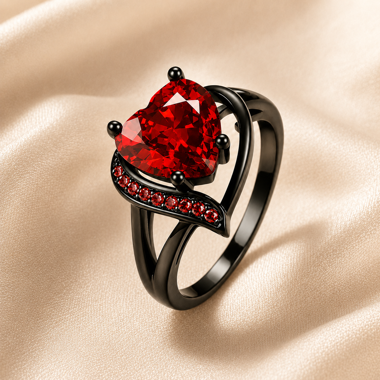 Calindra Heart Ruby Ring