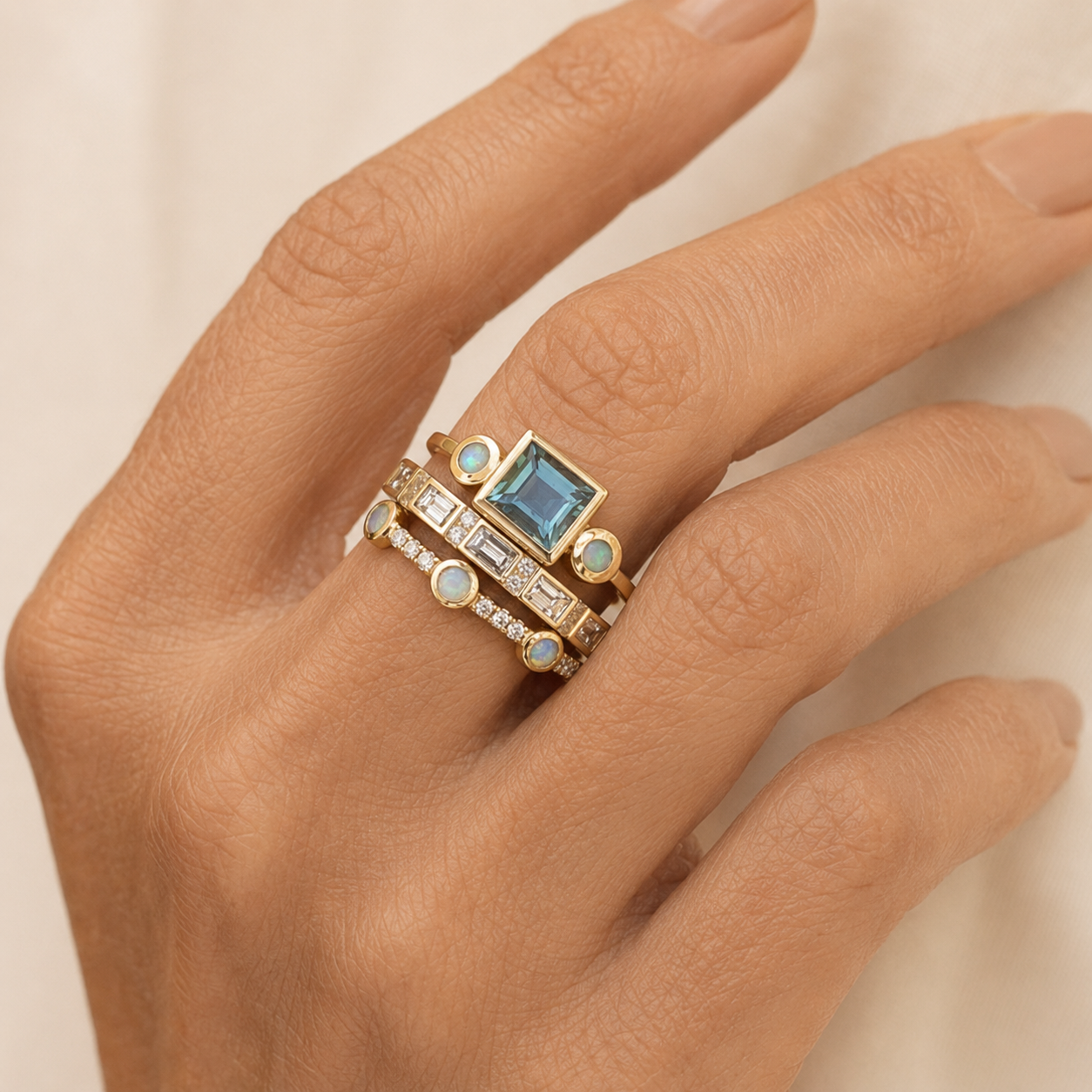 Maura Gold Sapphire Set