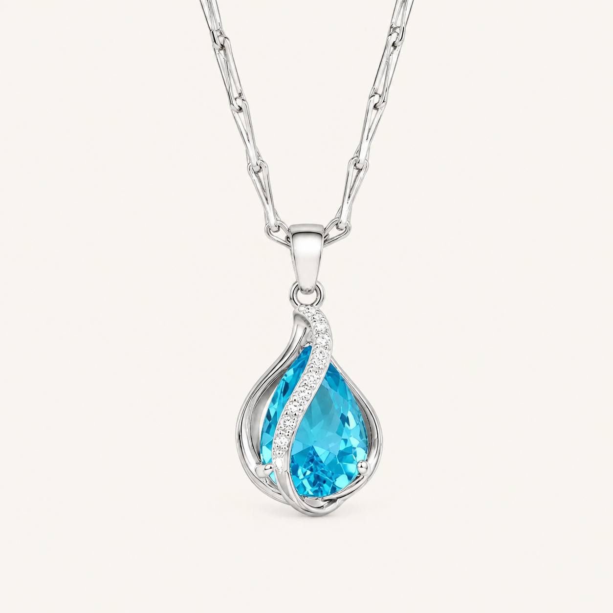 Elowen White Gold Sapphire Necklace