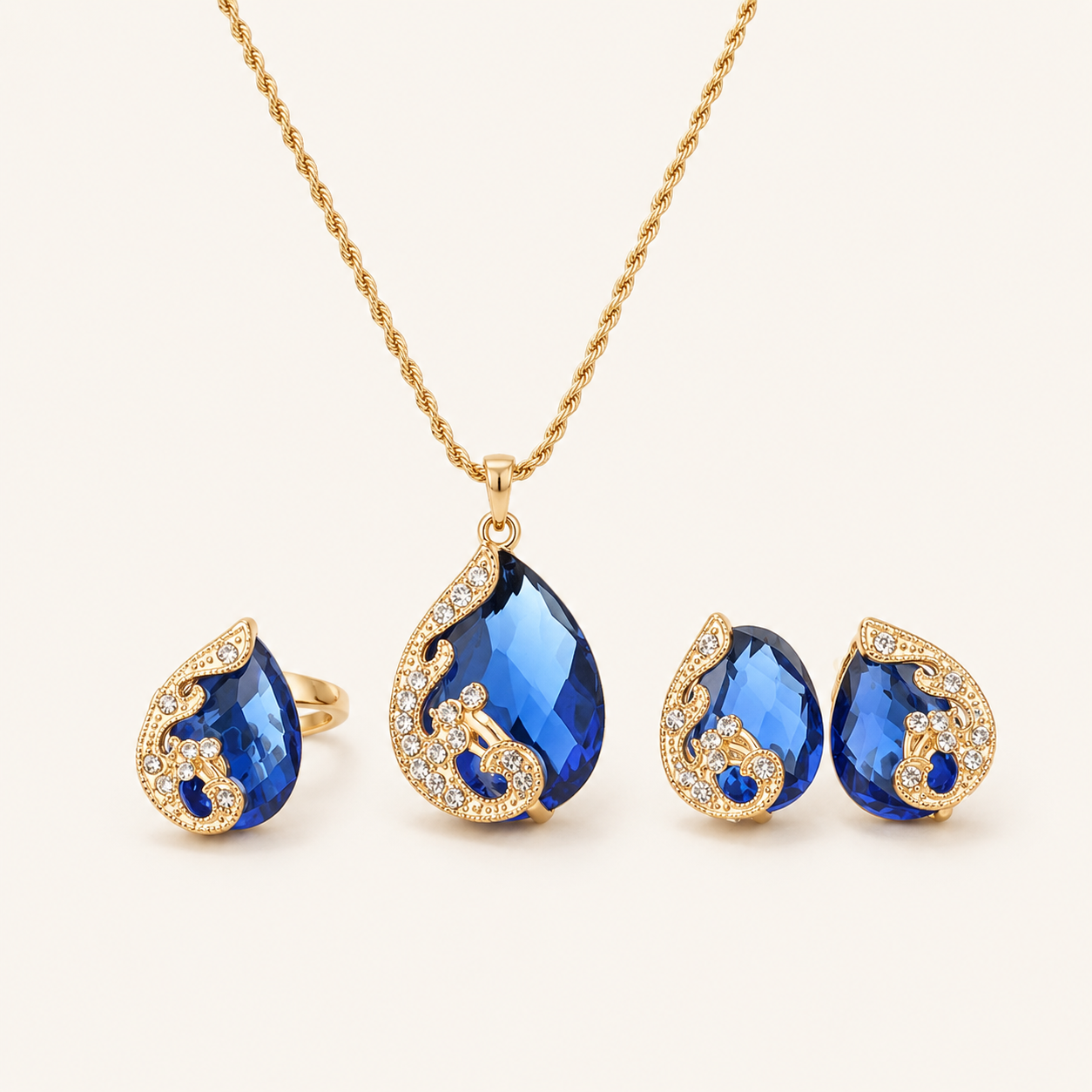 Diana Gold Sapphire Set
