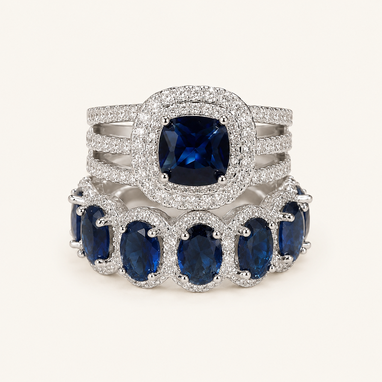 Zaira White Gold Sapphire Set